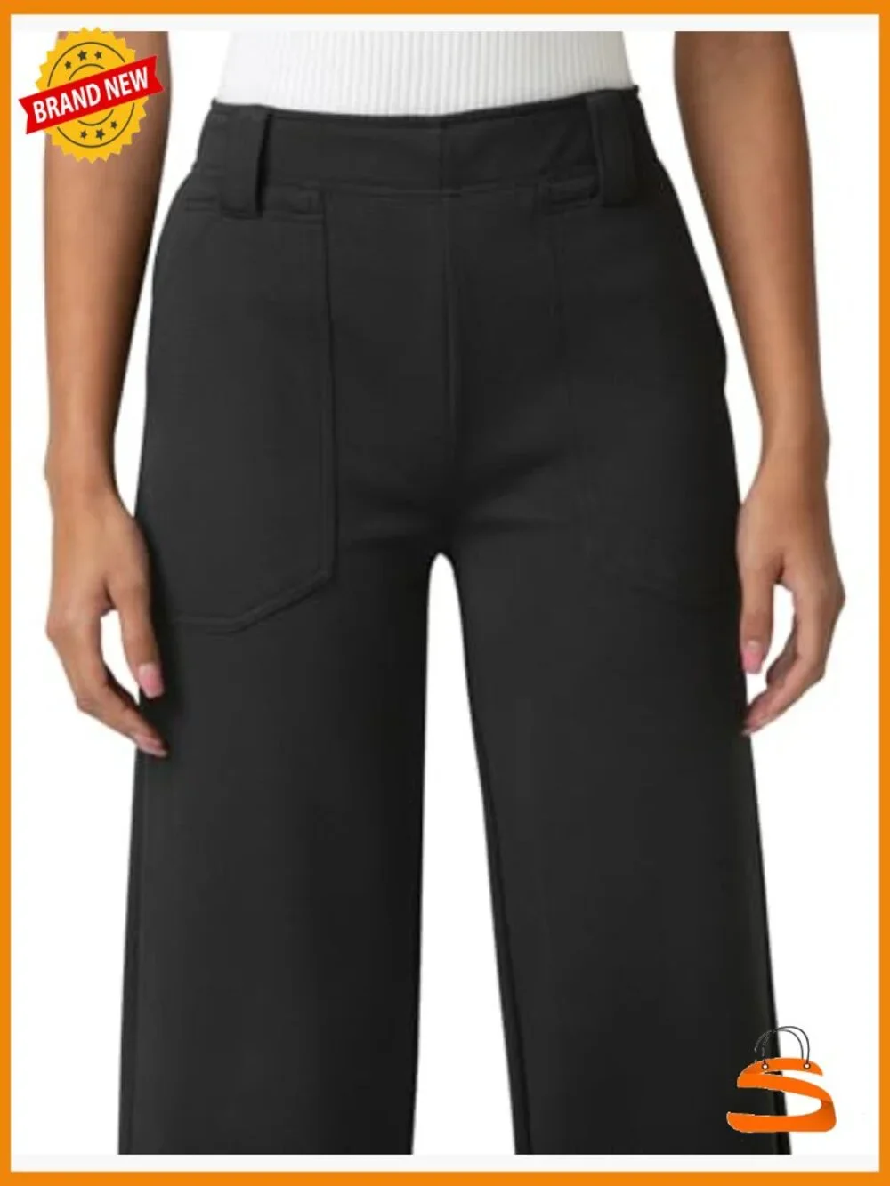 Textured Cropped Wide Leg Pull-On Pant with Pockets - Picture 4 of 7